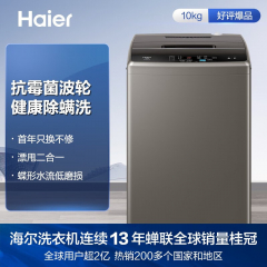 海尔(Haier)10公斤 EB100Z109 大容量 全自动家用波轮洗衣机 自编程抗菌波轮桶自洁 10kg