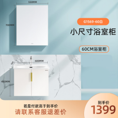 惠达卫浴 G1569 新品太空铝浴室柜组合洗脸盆现代简约 G1569 象牙白 60CM